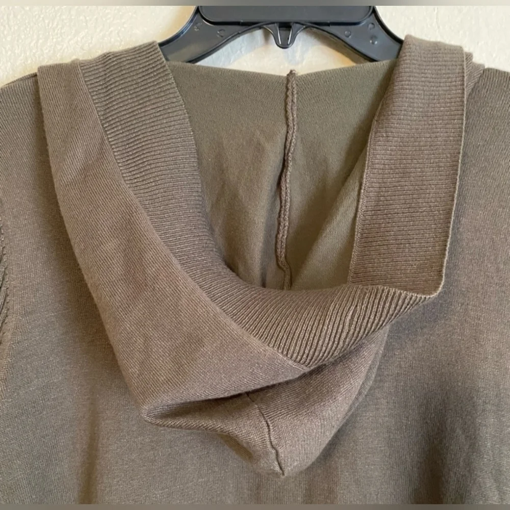 NWOT | Lety & Me | Adelie Hooded Rib Sleeve Cardigan | Medium | Olive Green - Picture 6 of 11